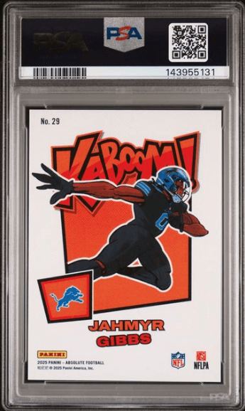 2025 Absolute Jahmyr Gibbs Kaboom! Horizontal #29 — PSA 10 GEM MT