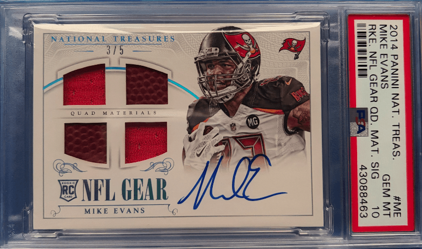 2014 Panini National Treasures Mike Evans RC #RGS-ME Patch Auto — PSA